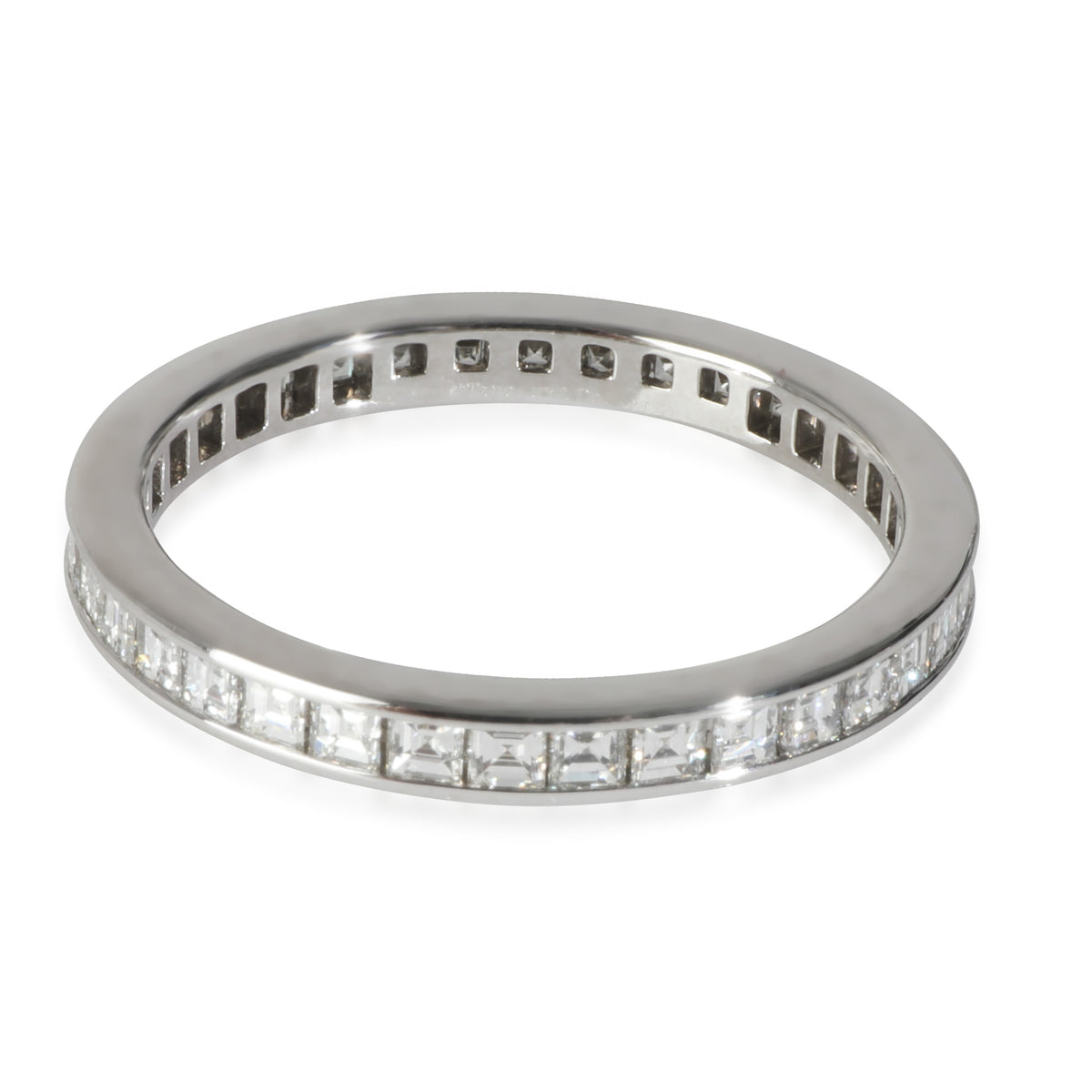 Platinum Diamond Square Cut Eternity Band