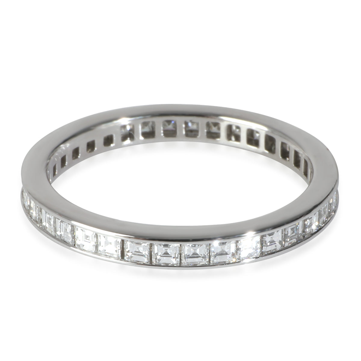 Platinum Diamond Square Cut Eternity Band