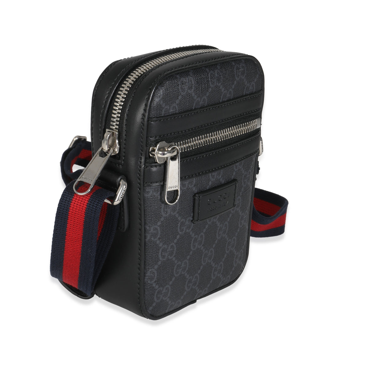 Black GG Supreme Canvas Small Messenger