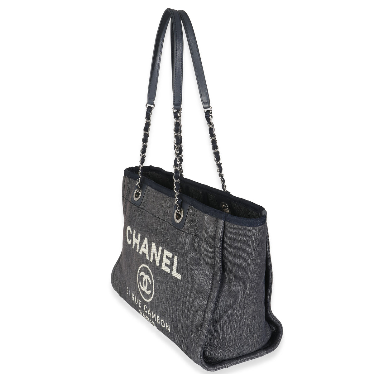 Dark Blue Denim Small Deauville Tote