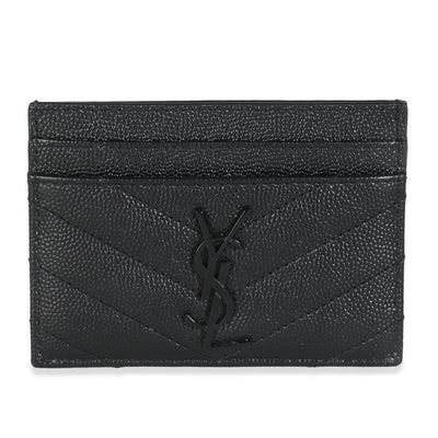 Black Grain De Poudre Cassandre Card Holder
