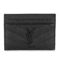 Black Grain De Poudre Cassandre Card Holder