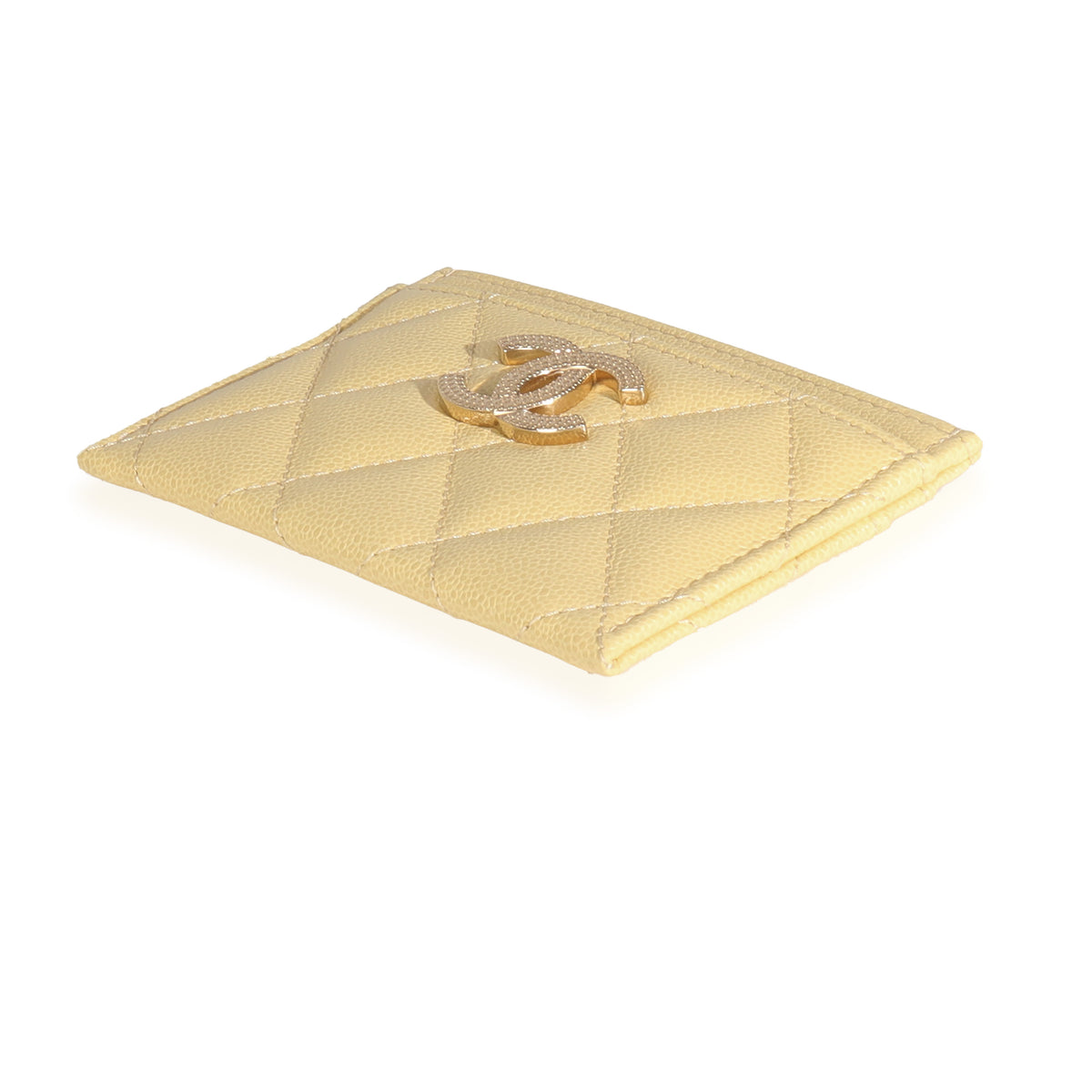 22B Yellow Quilted Card Holder