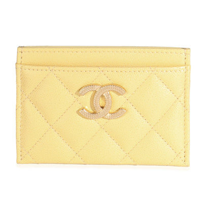 22B Yellow Quilted Card Holder