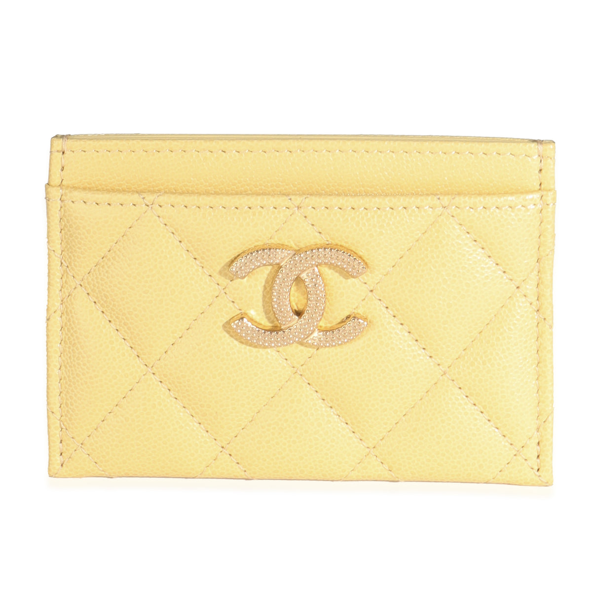 22B Yellow Quilted Card Holder