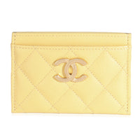22B Yellow Quilted Card Holder