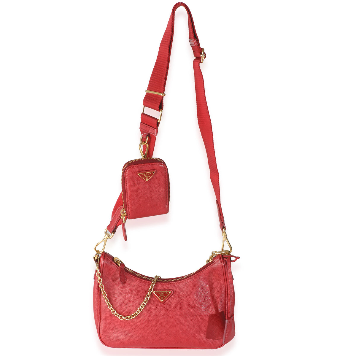 Fiery Red Saffiano Re Edition 2005 Bag