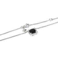 Sterling Silver Onyx and Diamond Petite Chatelaine Pendant