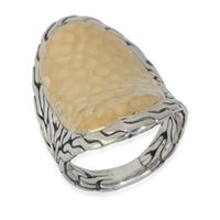 Yellow Gold & Sterling Silver  Palu Hammered Saddle Ring