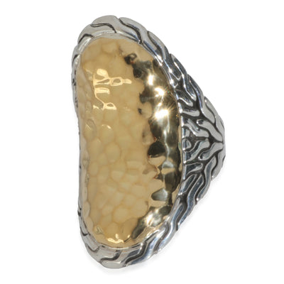 Yellow Gold & Sterling Silver  Palu Hammered Saddle Ring