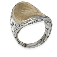 Yellow Gold & Sterling Silver  Palu Hammered Saddle Ring