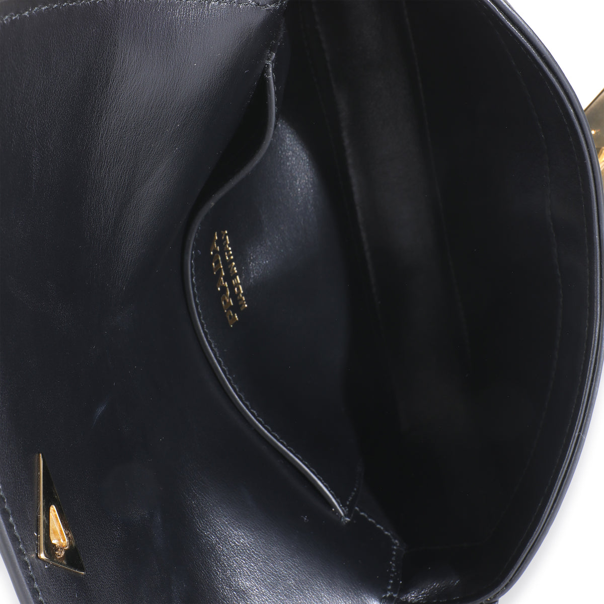 Black Smooth Leather Logo Plaque Shoulder Bag