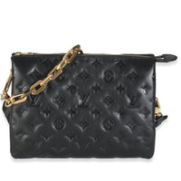 Black Lambskin Embossed Monogram Coussin PM