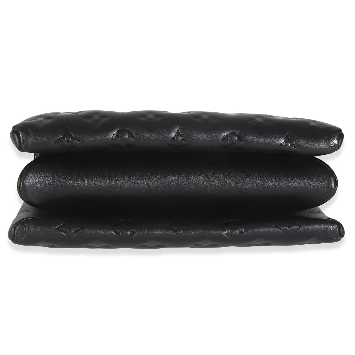 Black Lambskin Embossed Monogram Coussin PM
