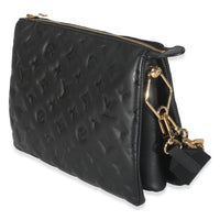 Black Lambskin Embossed Monogram Coussin PM