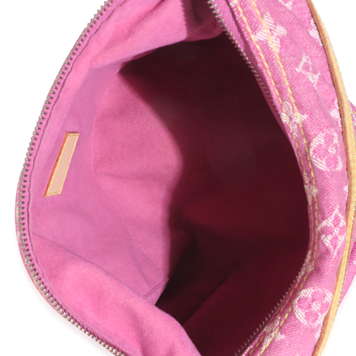 Pink Monogram Denim Pleaty Bag