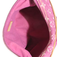 Pink Monogram Denim Pleaty Bag