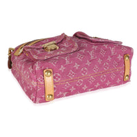 Pink Monogram Denim Pleaty Bag