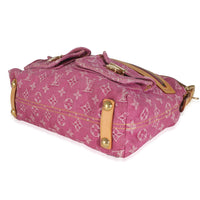Pink Monogram Denim Pleaty Bag