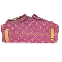 Pink Monogram Denim Pleaty Bag