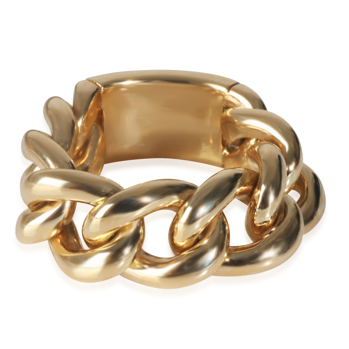 Yellow Gold  Chain Link Tag Ring