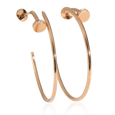 Cartier Rose Gold Diamond Large Model Juste Un Clou Hoop Earrings fv
