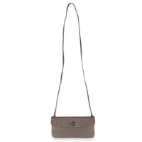 Dark Beige Intrecciato Nappa Mini Turnlock Crossbody Bag