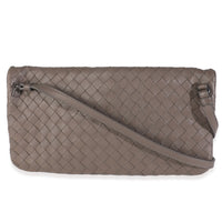 Dark Beige Intrecciato Nappa Mini Turnlock Crossbody Bag