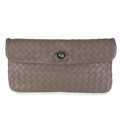 Dark Beige Intrecciato Nappa Mini Turnlock Crossbody Bag