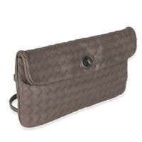 Dark Beige Intrecciato Nappa Mini Turnlock Crossbody Bag