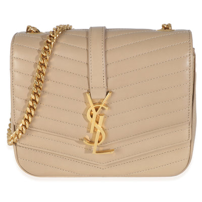 Beige Chevron Quilted Lambskin Mini Sulpice