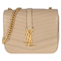 Beige Chevron Quilted Lambskin Mini Sulpice