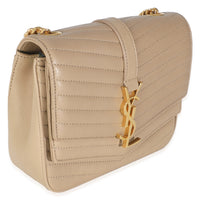 Beige Chevron Quilted Lambskin Mini Sulpice