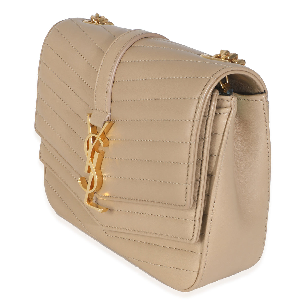 Beige Chevron Quilted Lambskin Mini Sulpice