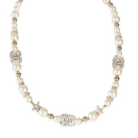 Gold-Plated  2023 Faux Pearl & Strass CC Choker Necklace