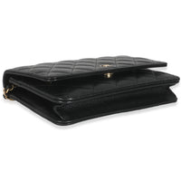 Black Quilted Caviar Classic Wallet On Chain
