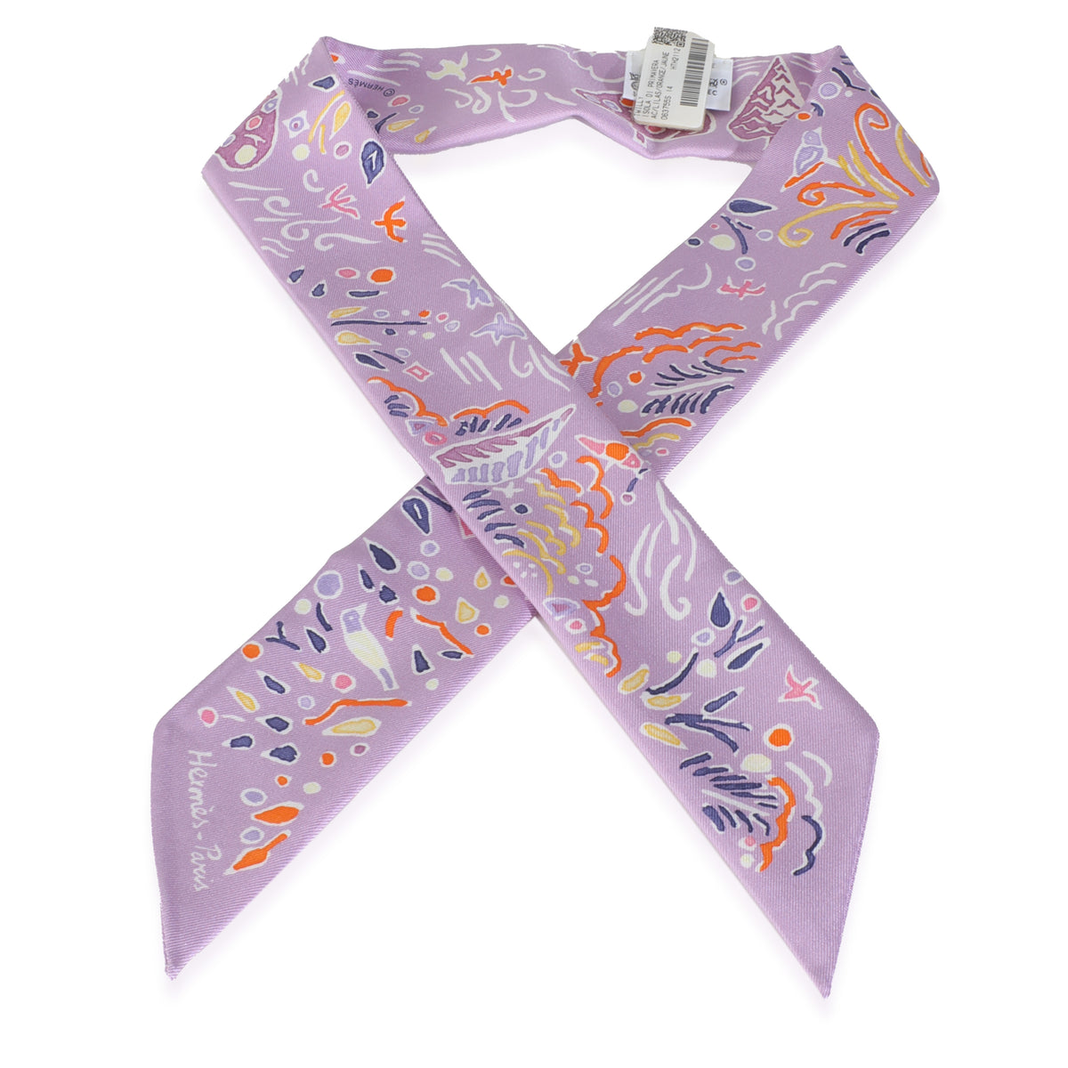 Lilas Orange Jaune Silk Isola Di Primavera Twilly