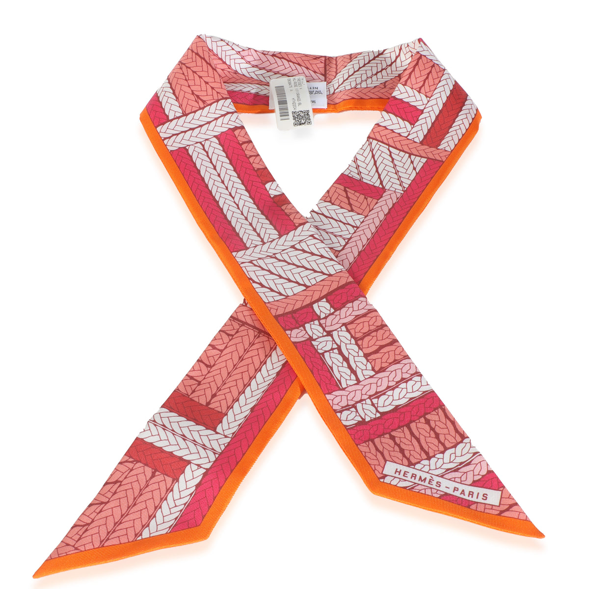 Rose Vif Orange White Silk Tresses H Twilly