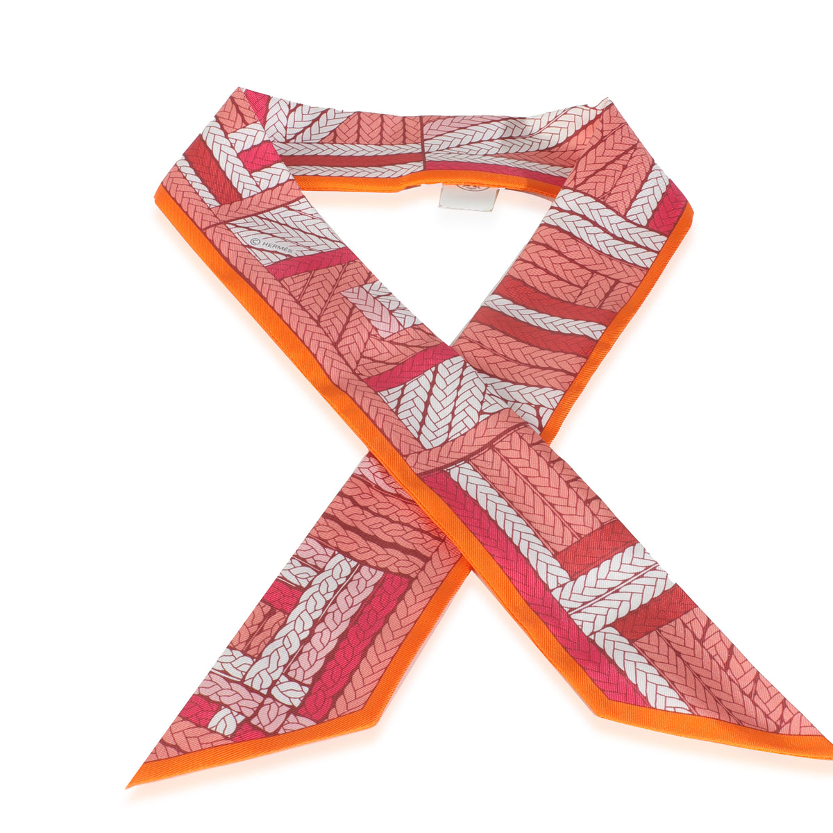 Rose Vif Orange White Silk Tresses H Twilly