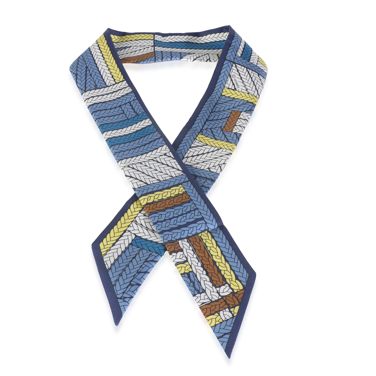 Bleu Lavande Marin Jaune Silk Tresses H Twilly