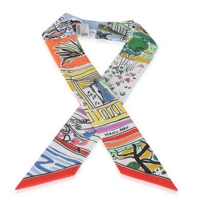 Jaune Bleu Orange Silk Rayures dEte Twilly