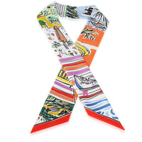 Jaune Bleu Orange Silk Rayures dEte Twilly