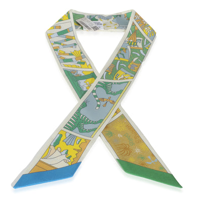 Vert Jaune Vif Creme Silk Factory Suite Twilly