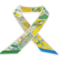 Vert Jaune Vif Creme Silk Factory Suite Twilly