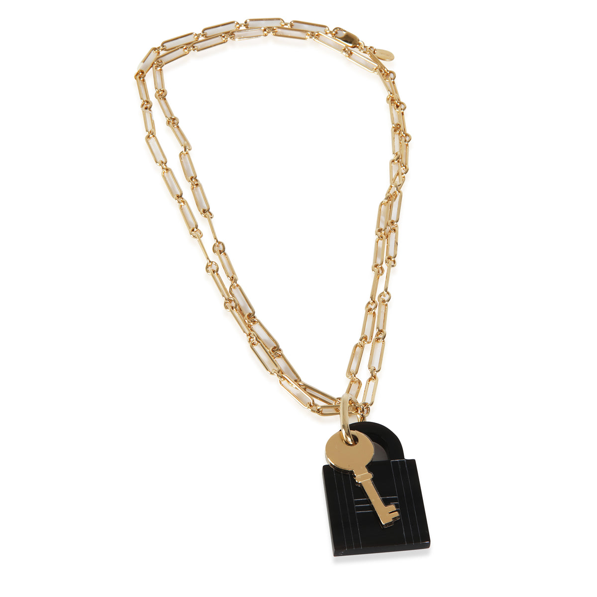 Hermès Gold Plated  Amulette Padlock Pendant pv