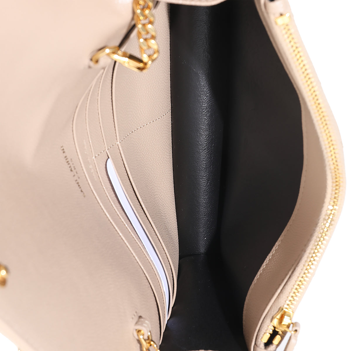 Dark Beige Grain De Poudre Cassandre Envelope Chain Wallet