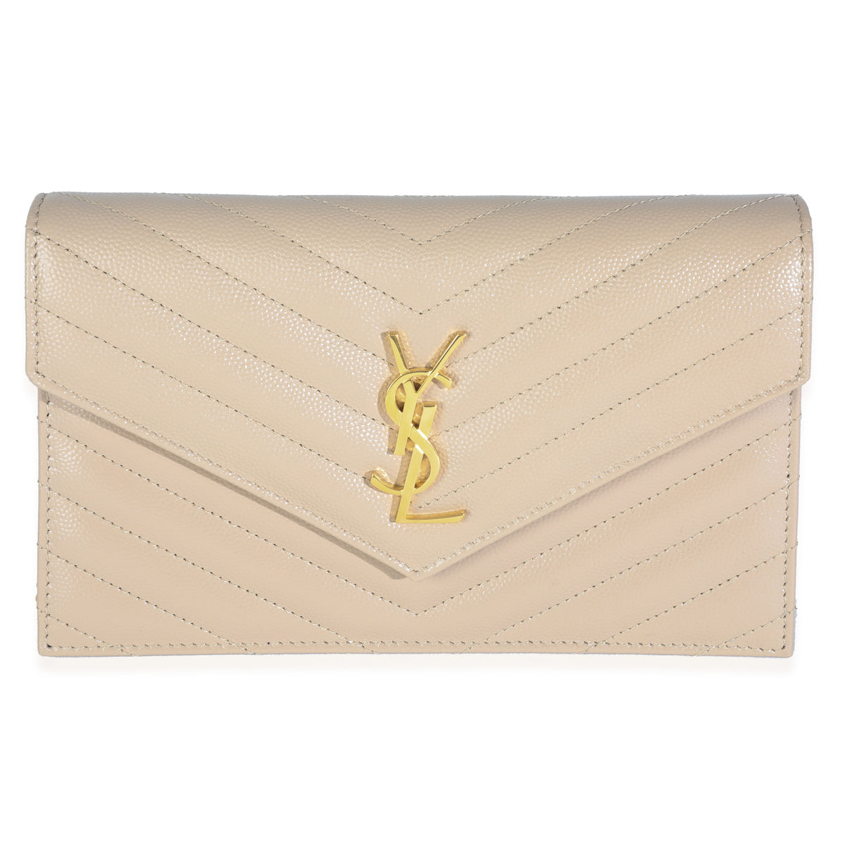 Dark Beige Grain De Poudre Cassandre Envelope Chain Wallet