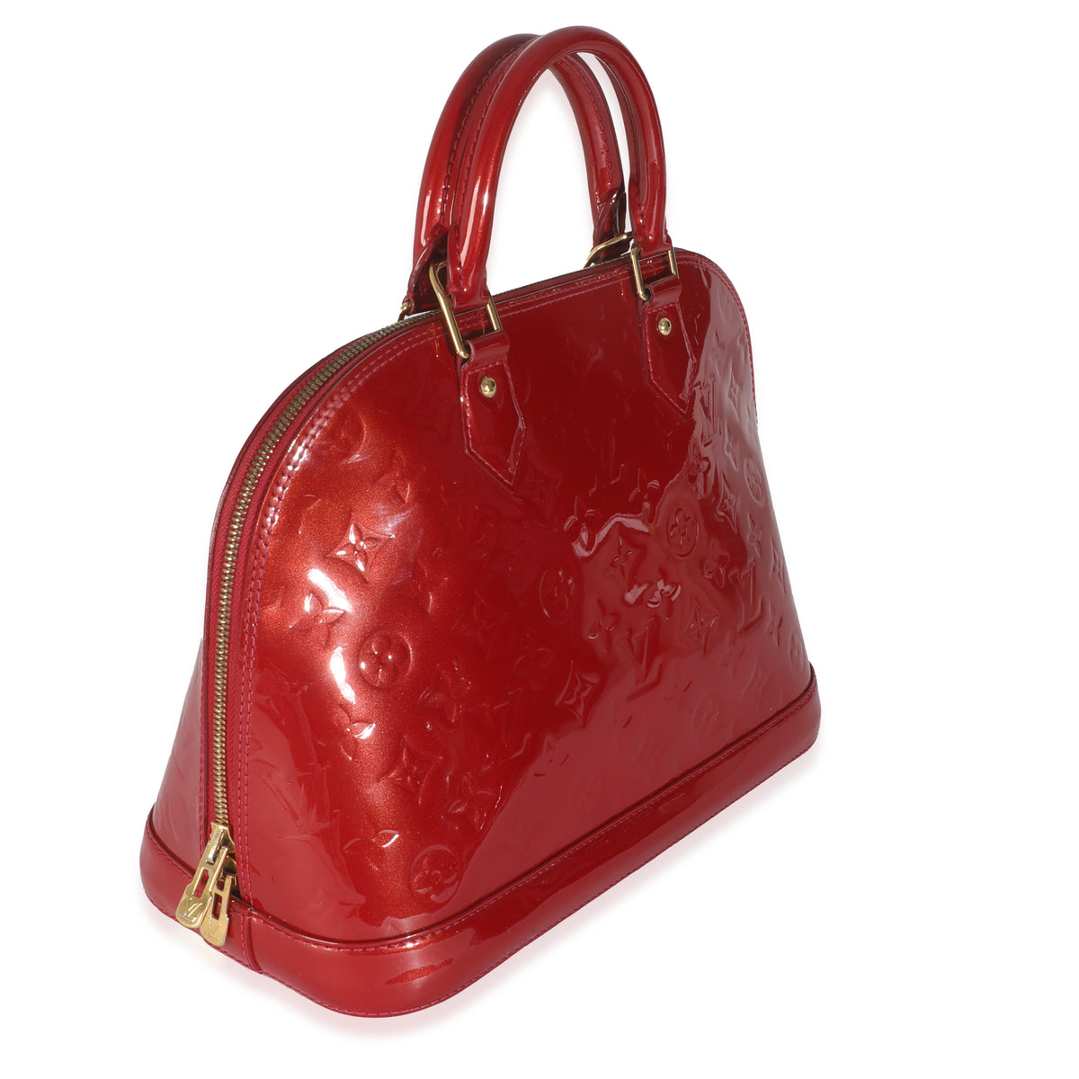 Rose Indian Monogram Vernis Alma PM