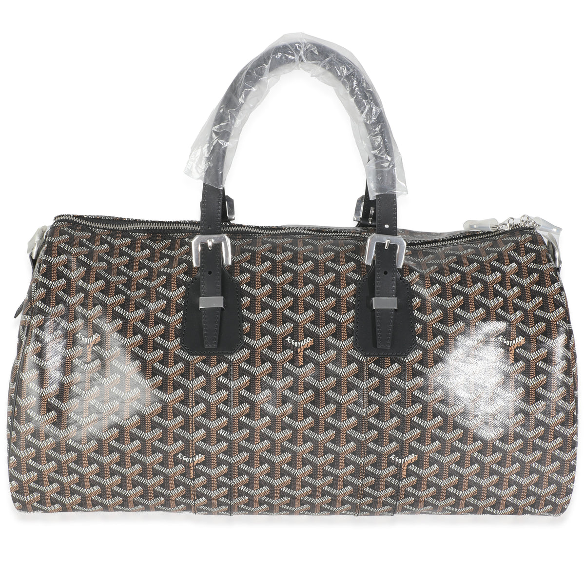 Black Goyardine Canvas Boston 45 Duffle