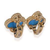 Yellow Gold Agate Vintage Alhambra Earrings